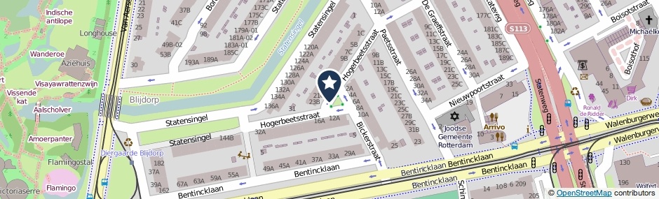 Kaartweergave Hogerbeetsstraat in Rotterdam