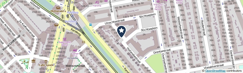 Kaartweergave Hollandsestraat in Rotterdam
