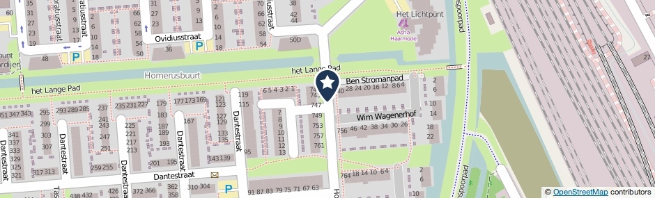 Kaartweergave Homerusstraat in Rotterdam