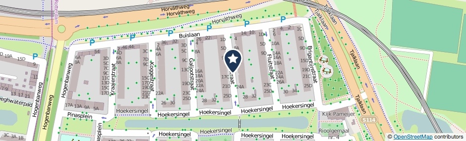 Kaartweergave Hulkstraat in Rotterdam