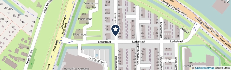 Kaartweergave Ismenestraat in Rotterdam