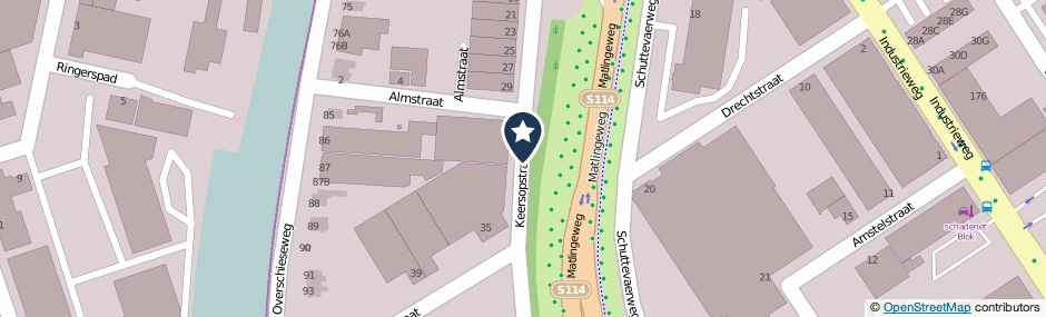 Kaartweergave Keersopstraat in Rotterdam