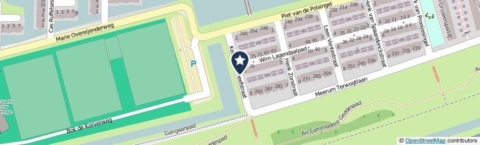 Kaartweergave Kees Koornneefstraat in Rotterdam