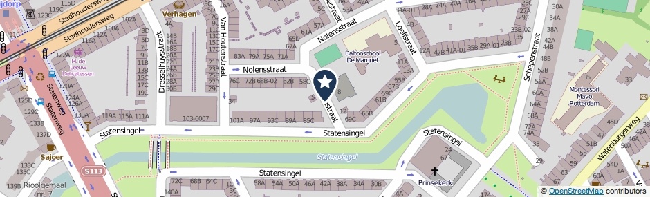 Kaartweergave Kolkmanstraat in Rotterdam