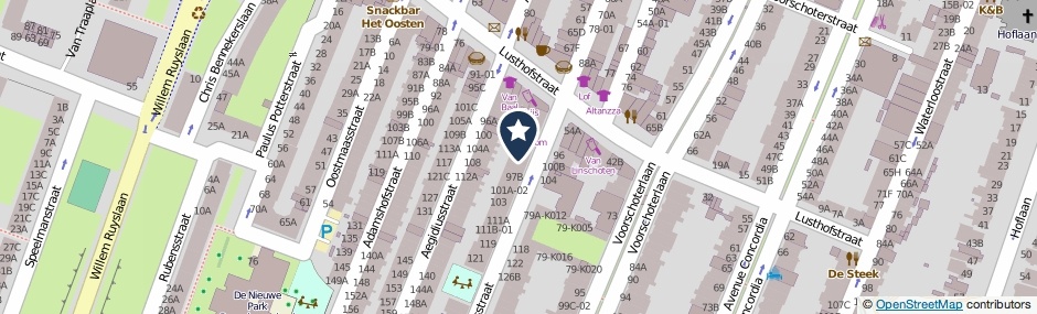 Kaartweergave Lambertusstraat 91-E in Rotterdam