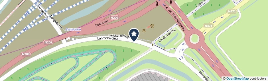 Kaartweergave Landscheiding in Rotterdam