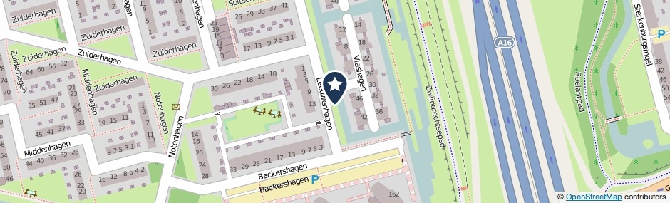 Kaartweergave Leeuwenhagen in Rotterdam