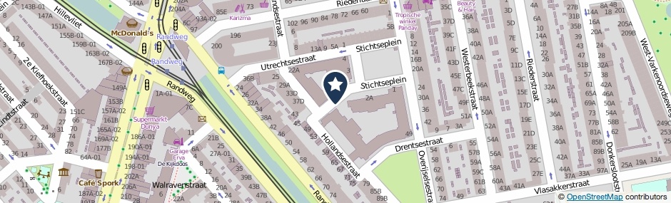 Kaartweergave Limburgsestraat in Rotterdam