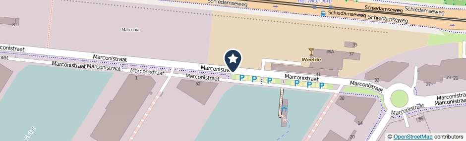 Kaartweergave Marconistraat in Rotterdam