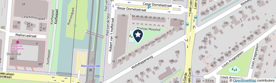 Kaartweergave Marlow Mosshof in Rotterdam