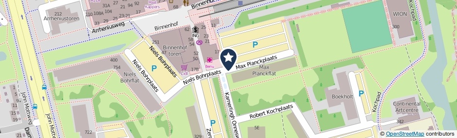Kaartweergave Max Planckplaats in Rotterdam
