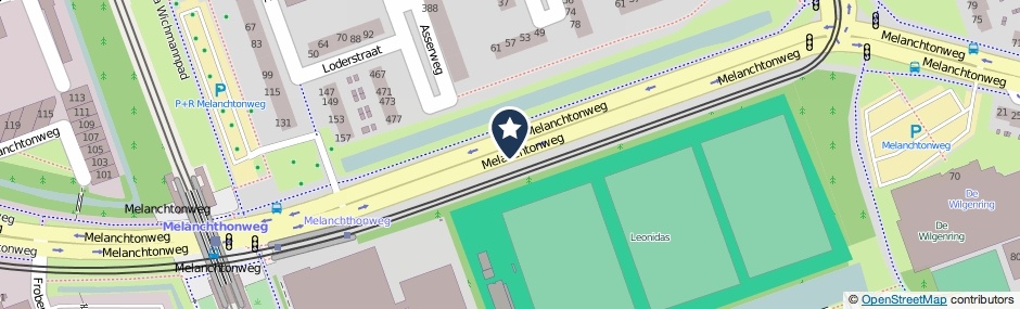 Kaartweergave Melanchtonweg in Rotterdam