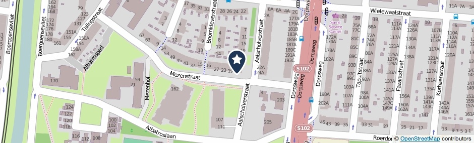 Kaartweergave Mezenstraat 15 in Rotterdam