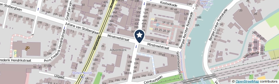 Kaartweergave Minstreelstraat in Rotterdam