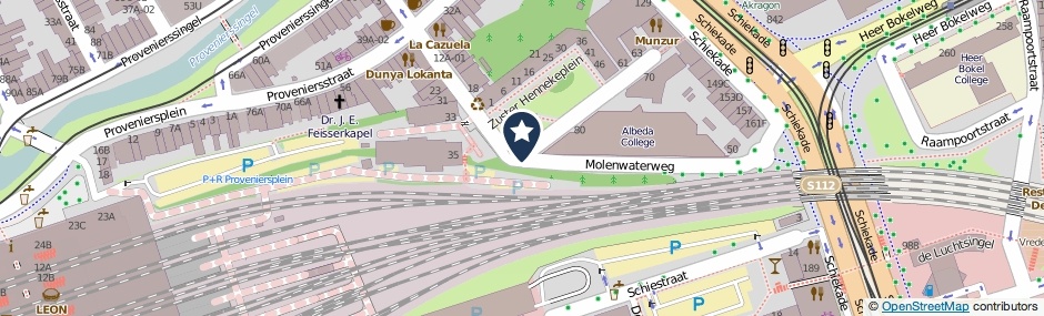 Kaartweergave Molenwaterweg in Rotterdam