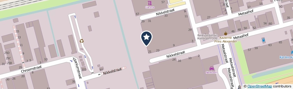Kaartweergave Nikkelstraat in Rotterdam