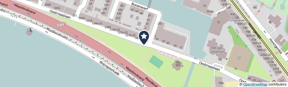 Kaartweergave Oostmaaslaan in Rotterdam