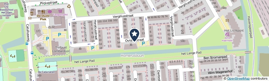 Kaartweergave Ovidiusstraat in Rotterdam