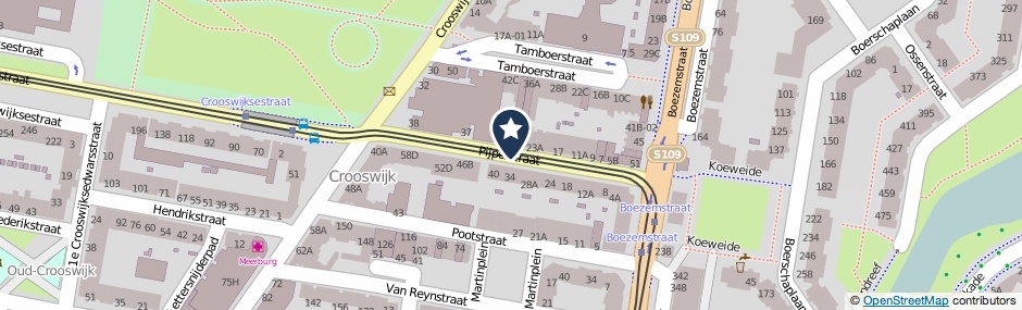 Kaartweergave Pijperstraat in Rotterdam
