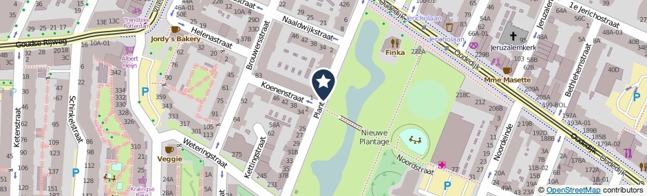 Kaartweergave Plantageweg in Rotterdam