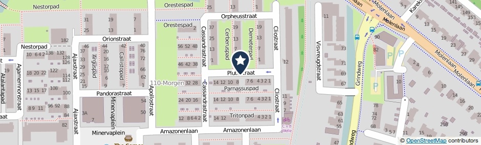 Kaartweergave Plutostraat in Rotterdam