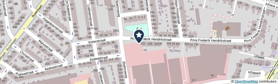 Kaartweergave Prins Frederik Hendrikstraat 117 in Rotterdam