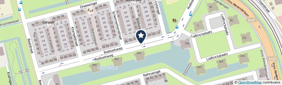 Kaartweergave Rietkerkweg in Rotterdam