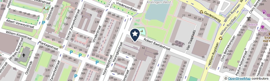 Kaartweergave Robert Baeldestraat 102 in Rotterdam