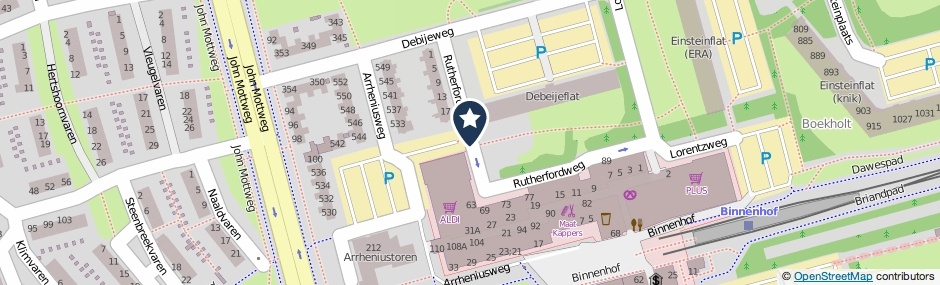 Kaartweergave Rutherfordweg in Rotterdam