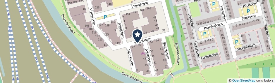Kaartweergave Satijnbloem in Rotterdam
