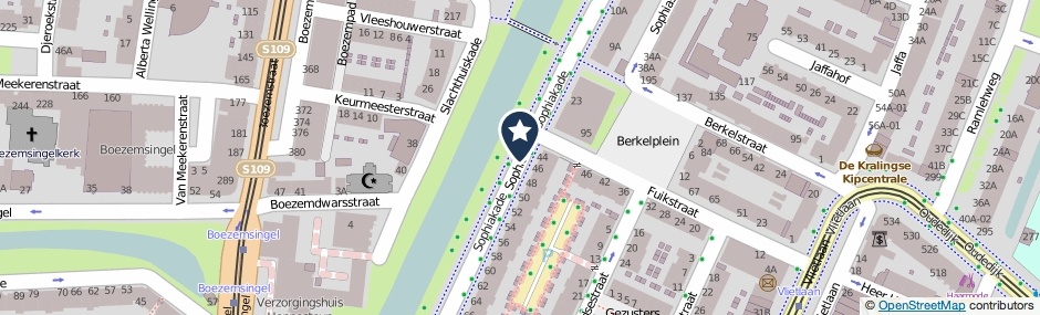 Kaartweergave Sophiakade in Rotterdam
