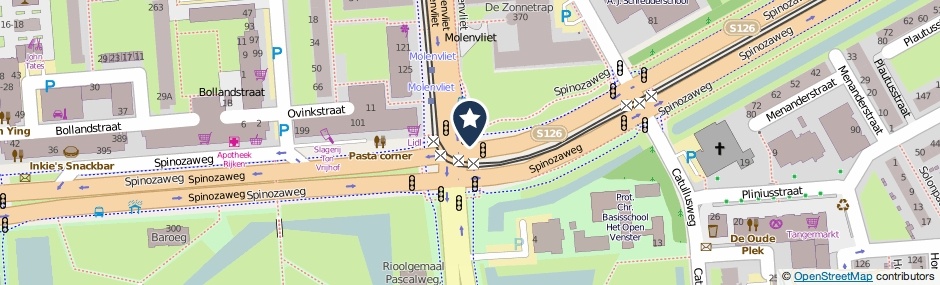 Kaartweergave Spinozaweg in Rotterdam