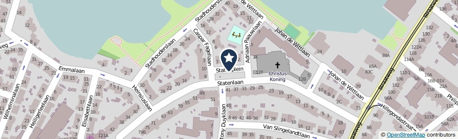 Kaartweergave Statenplein in Rotterdam