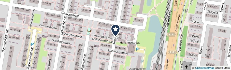 Kaartweergave Stellendamstraat in Rotterdam