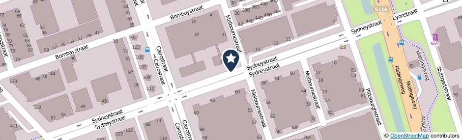Kaartweergave Sydneystraat in Rotterdam