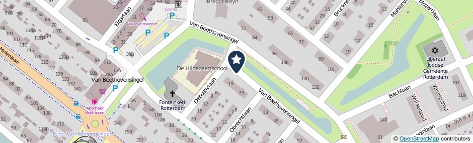 Kaartweergave Van Beethovensingel in Rotterdam