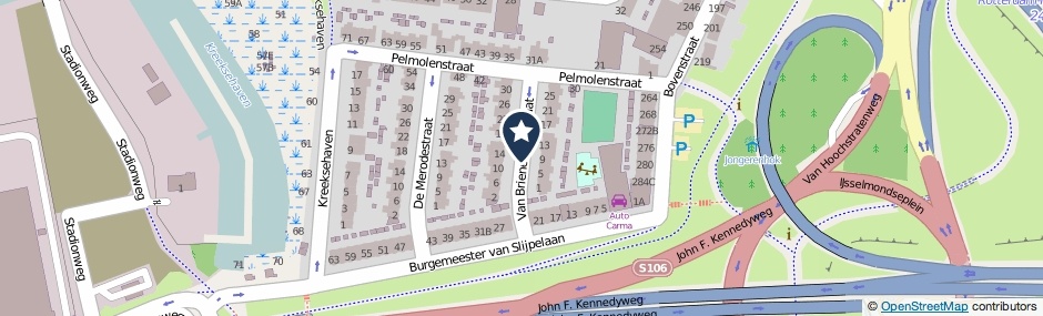 Kaartweergave Van Brienenoordstraat in Rotterdam