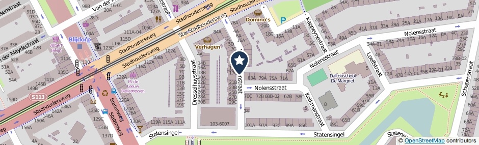 Kaartweergave Van Houtenstraat in Rotterdam
