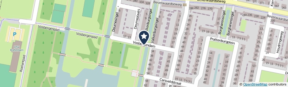Kaartweergave Vosbergendam in Rotterdam