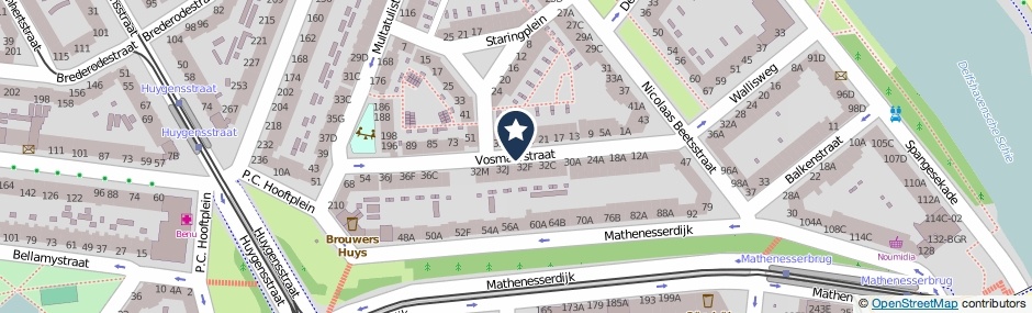 Kaartweergave Vosmaerstraat in Rotterdam