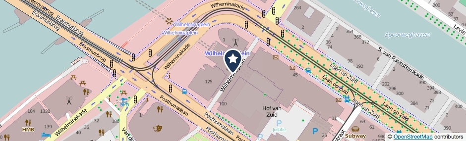 Kaartweergave Wilhelminaplein in Rotterdam