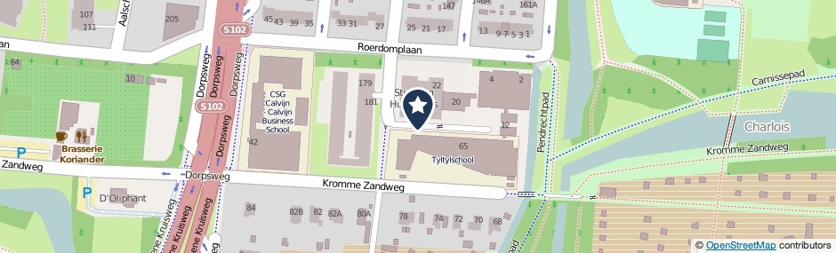 Kaartweergave Zanglijsterstraat in Rotterdam