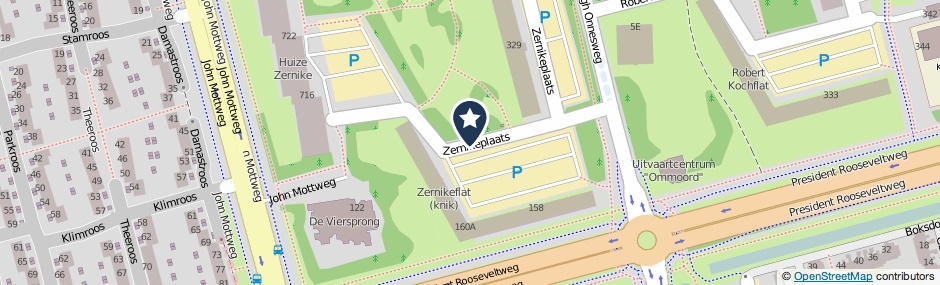 Kaartweergave Zernikeplaats in Rotterdam