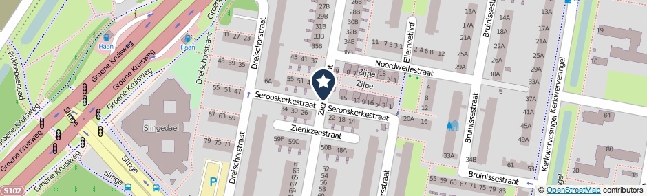 Kaartweergave Zierikzeestraat in Rotterdam