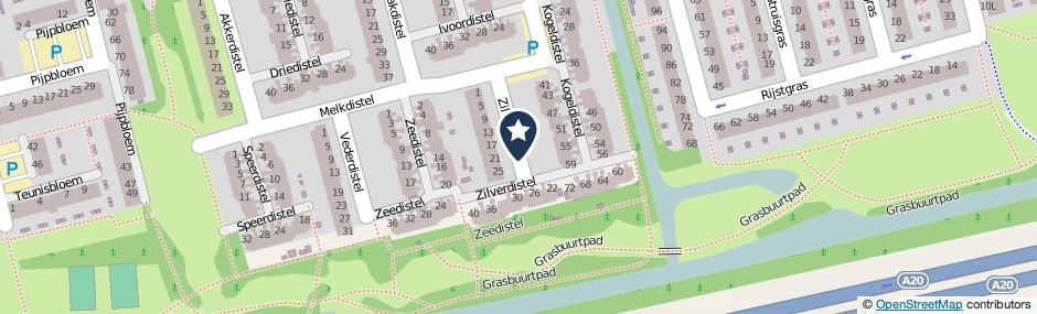 Kaartweergave Zilverdistel in Rotterdam