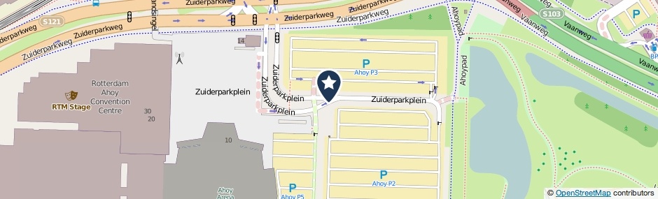 Kaartweergave Zuiderparkplein in Rotterdam