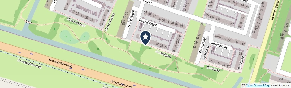 Kaartweergave Amstelpad in Rozenburg (Zuid-Holland)