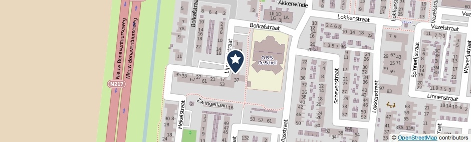 Kaartweergave Lijnzaadstraat 39 in S-Gravendeel