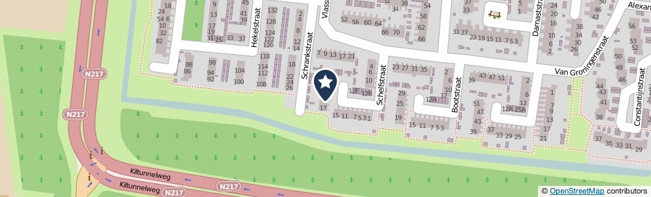 Kaartweergave Schelfstraat 21 in S-Gravendeel