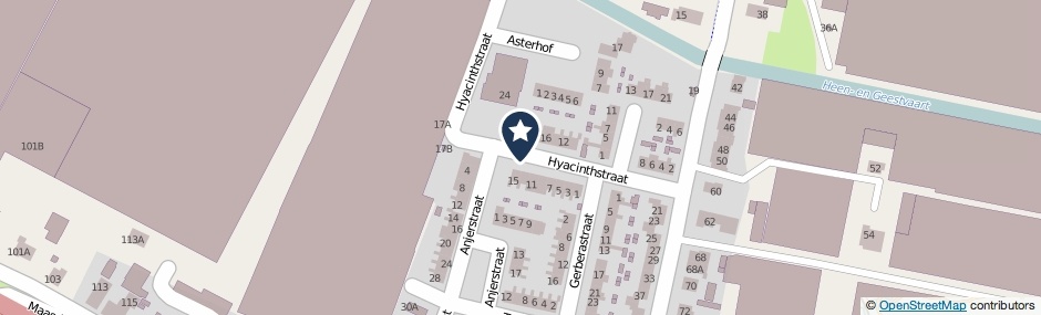 Kaartweergave Hyacinthstraat in S-Gravenzande